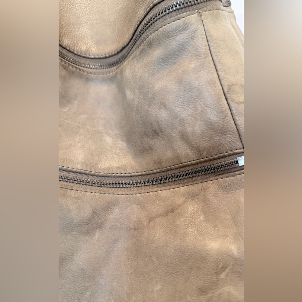 Gray Leather Backpack - image 2